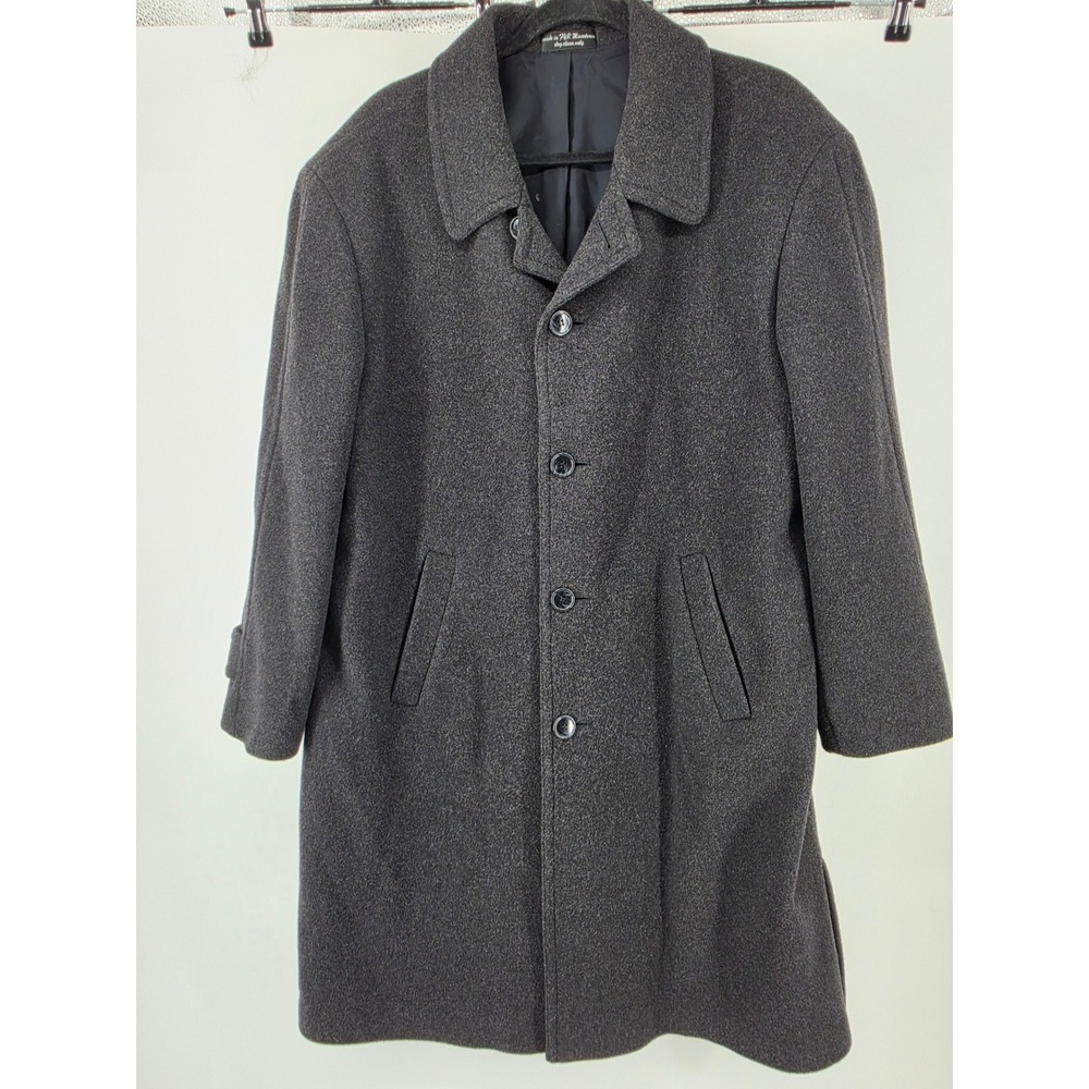 Andrew Fezza New York Mens Cashmere Blend Overcoat Charcoal Gray Size 40R